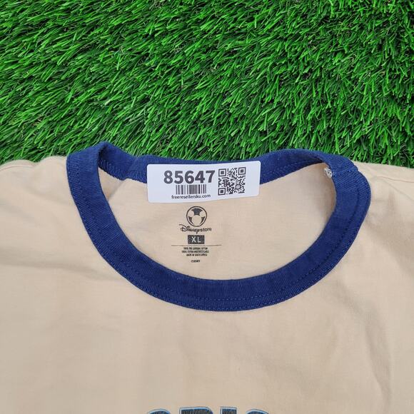 Disney Donald Duck Ringer Shirt XL 24x27 Beige Blue - Picture 8 of 15